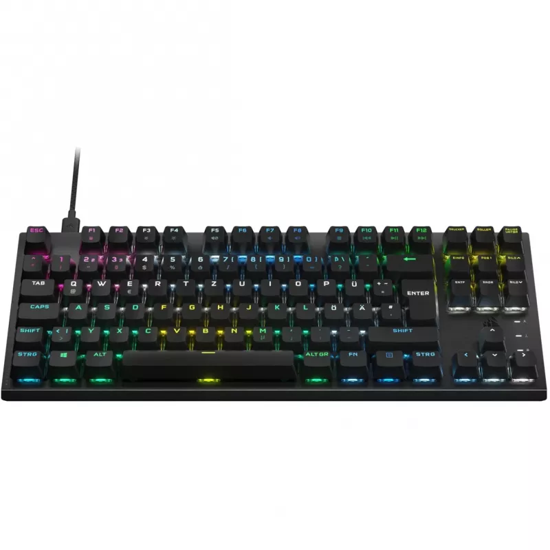 Corsair K60 PRO TKL optis-mekaaninen pelinäppäimistö, OPX-kytkimet, RGB, musta