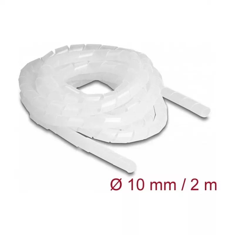 DeLOCK spiraaliletku joustava 2 m x 10 mm läpinäkyvä