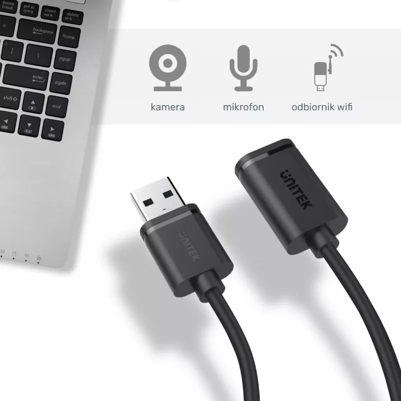 USB-kaapeli UNITEK Y-C447GBK 0,5 m USB 2.0 musta
