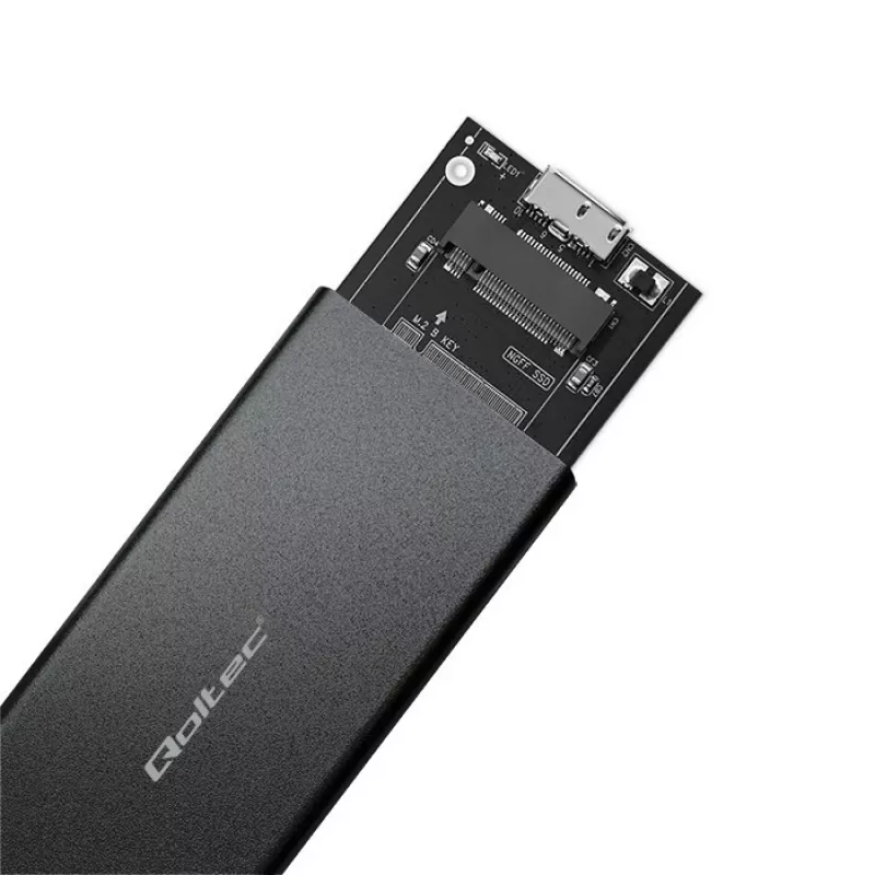 M.2 SATA SSD-kotelo QOLTEC 51854 USB 3.0 työkaluton