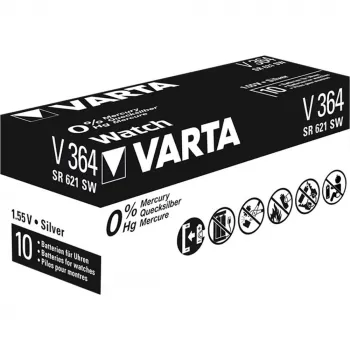 Paristo hopeaoksidi, nappiparisto, 364, 1,55V (00364 101 111)