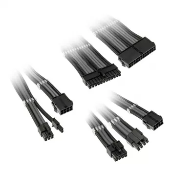 Kaapelin jatkosarja Kolink Core Adept — punottu PET-päällyste, kuparijohdin, pituudet 300–350 mm, 6-osainen sarja