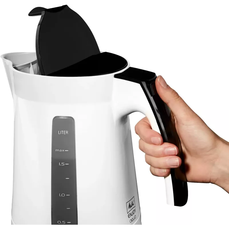 Melitta Enjoy Aqua -vedenkeitin 1,7 L 2400 W musta valkoinen