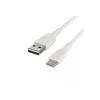 Kaapeli PVC USB-C - USB-A 15 cm valkoinen