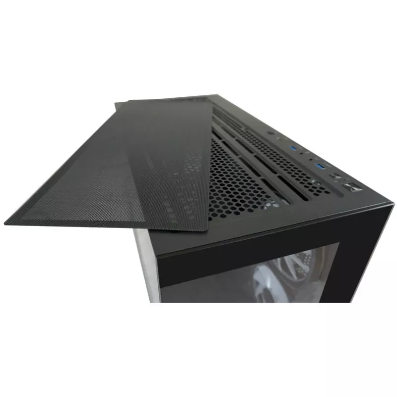 LC-Power kotelo MidiTower 715B musta USB3.2/audio ilman virtalähdettä SEAMLESS_X (LC-715B-ON)