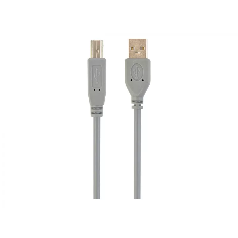 USB 2.0 A-uros B-uros -kaapeli, 1,8 m, harmaa