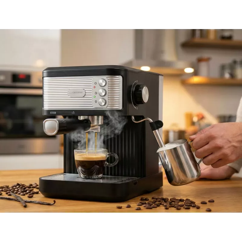 Espressokeitin ESPERANZA EKC011 — 1,8 L vesisäiliö, 850 W, 20 bar, kosketusohjaus, maidonvaahdotin