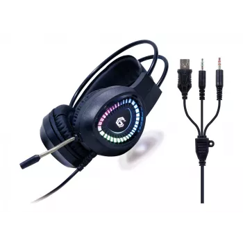 Gembird GGS-UMGL4-01 Phantom 4-in-1 taustevalaistu pelisetti (näppäimistö, hiiri, kuulokkeet, hiirimatto), langallinen USB, US-asettelu, musta