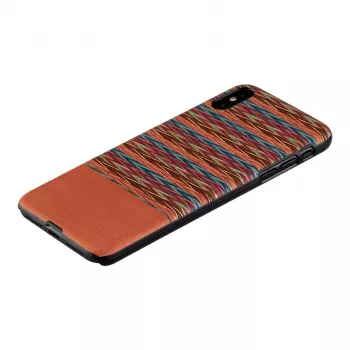 Puhelinkotelo man and wood iPhone X/XS — ruskea ruutukuvio mustin yksityiskohdin