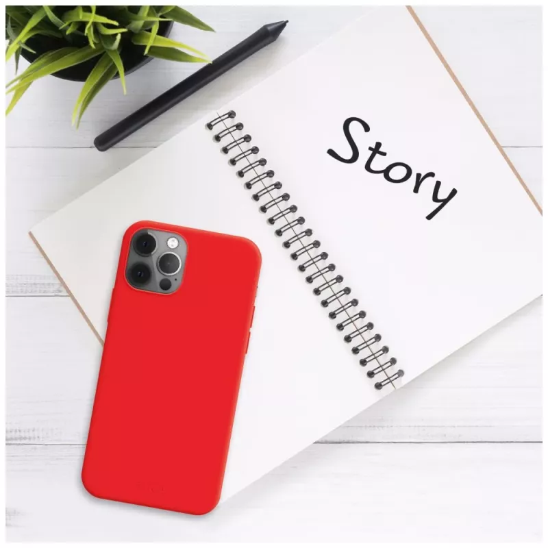 FIXED kännykän takakansi Apple iPhone 16e -puhelimeen, kumi, punainen, ohut suojakotelo