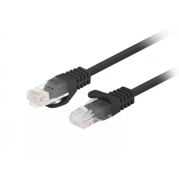 LANBERG verkkokaapeli Cat 6 U/UTP 0,5 m, CCA-johdin, 24 AWG, musta, uros-uros, 10 kpl:n pakkaus