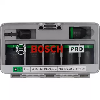 Hylsyavainsarja Bosch Powertools PRO 1/2 tuuma 7-osainen musta
