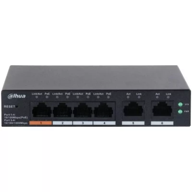 Dahua Technology DH-CS4006-4ET-60 verkkokytkin Managed L2 Gigabit Ethernet (10/100/1000) Power over Ethernet (PoE) musta