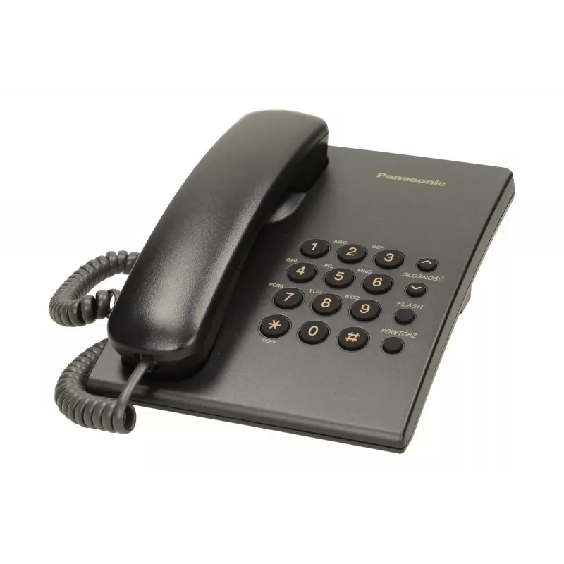 Johdollinen puhelin Panasonic KX-TS500 musta, numeronäyttö ja kaiutin