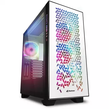 Sharkoon ELITE SHARK CA300H - torni - PC - valkoinen - ATX - EATX - micro ATX - Mini-ITX - metalli - karkaistu lasi - pelaaminen