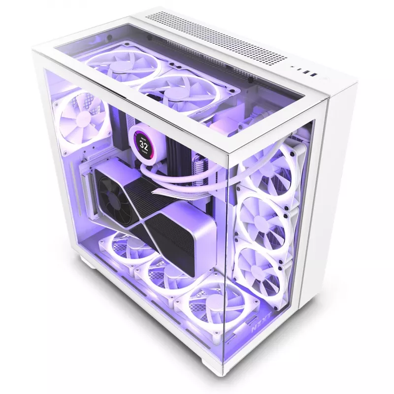 PC-kotelo NZXT H9 Elite Midi Tower valkoinen