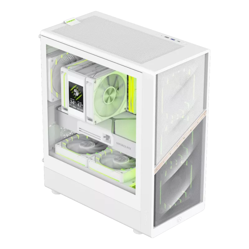 Gamemax-kotelo | AERIS 330 MW | valkoinen | Mini-Tower | virtalähde ei sisälly