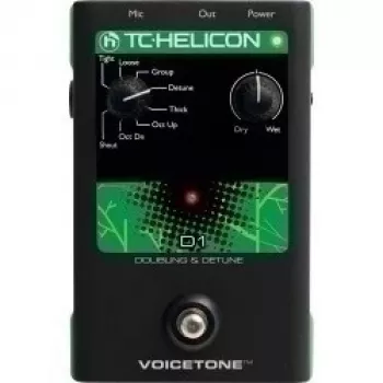 Lauluefektiprosessori TC-Helicon VoiceTone D1 Dubler Detuner — sävelkorkeuden korjaus ja viritysefektit