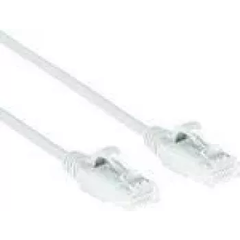 ACT valkoinen 10 metriä LSZH U/UTP CAT6 Datacenter Slimline -verkkokaapeli lukituskielekkeen suojalla ja RJ45-liittimillä