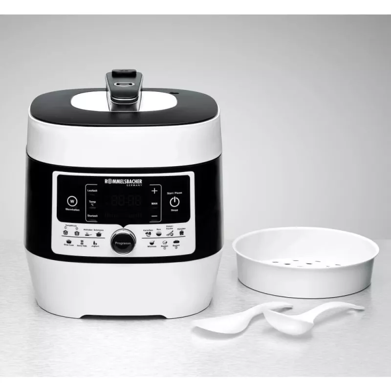 Sähköinen painekattila Rommelsbacher MD 1000 – 4 l, 1000 W, 14 ohjelmaa, valkoinen/musta