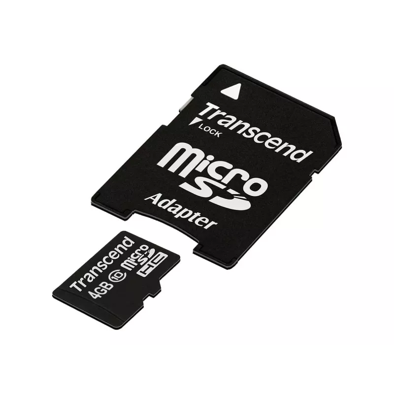 Flash-muisti Transcend 4GB MicroSDHC Class 10 adapterilla