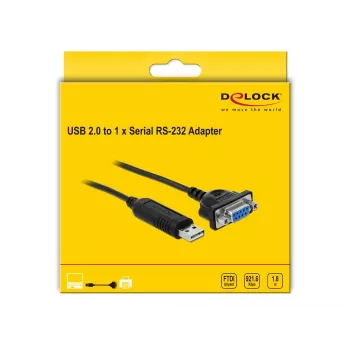 Sarjakaapeli DeLOCK 66281 musta 1,8 m RS-232 USB Type-A