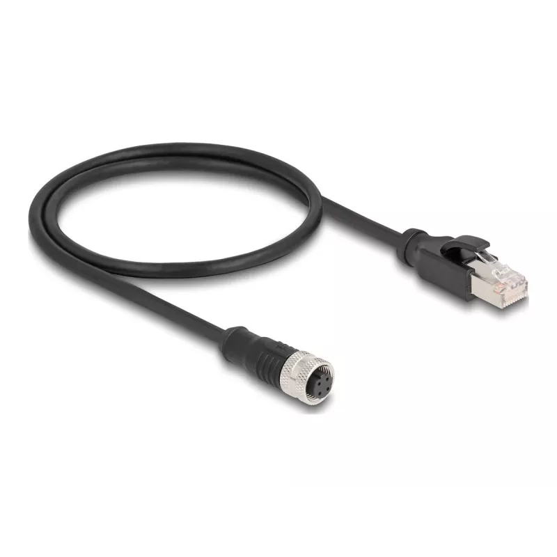 DeLOCK M12 sovitinkaapeli D-koodattu 4-napainen naaras - RJ45 uros 50 cm