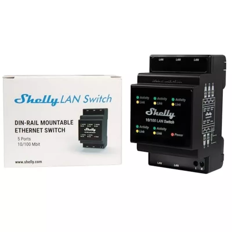 Shelly LAN Switch älykäs kytkin, musta, 110-240 V AC, 1 W