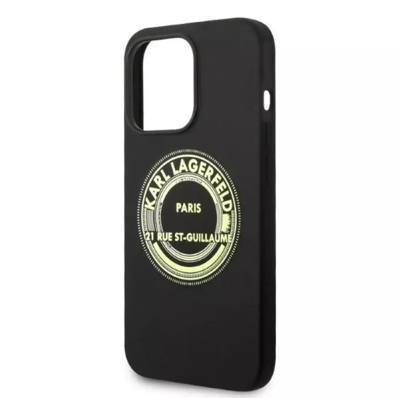 Karl Lagerfeld Soft Cover silikonikuori RSG musta Apple iPhone 14 Pro KLHCP14LSRSGRCK