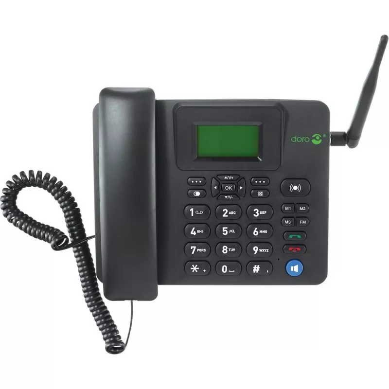 IP-puhelin Doro 4100H musta johdollinen käsiosa LCD 128x64 500 merkintää