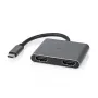 Nedis USB-C™-adapteri USB 3.2 Gen 1 | USB-C™-uros | 2x HDMI™ | | 4K@30Hz | 0,10 m | pyöreä | nikkelöity | PVC | musta | laatikko (CCGB64670BK01)