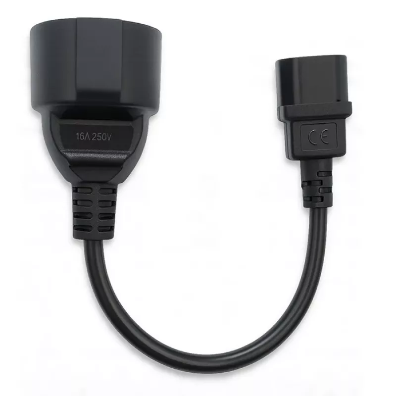 Verkkosovitin QOLTEC IEC 320 C14 - ranskalainen pistoke, 0,15 m kaapeli