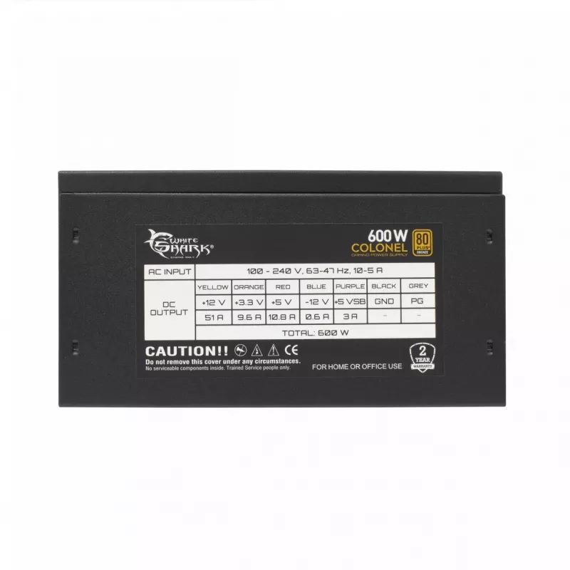 Virtalähde White Shark Colonel 600 W