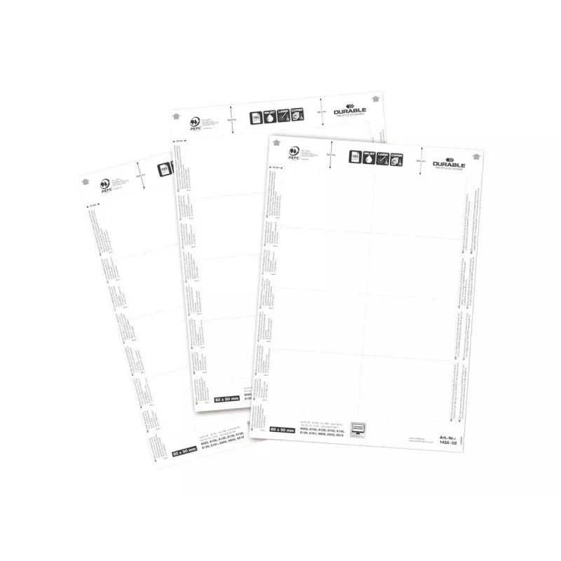Nimikylttiliuska Durable 1456-02 60x90 mm valkoinen