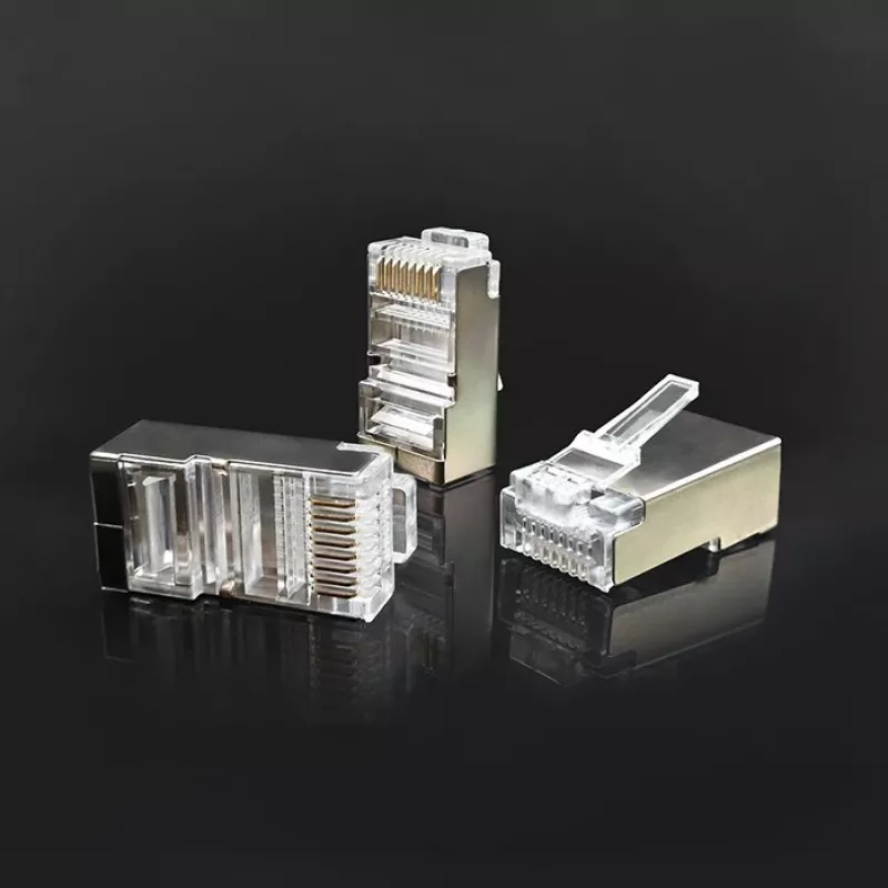 Modulaarinen RJ45-liitin QOLTEC 54554 CAT5e FTP, 100 kpl, hopea, muovi, 11×22×18 mm