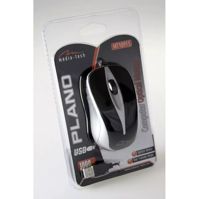 Media-Tech Plano USB optinen (hopea)