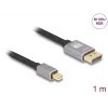 DeLOCK Mini DisplayPort - DisplayPort -kaapeli 8K 60 Hz 1 m harmaa metalli ilman lukitusta