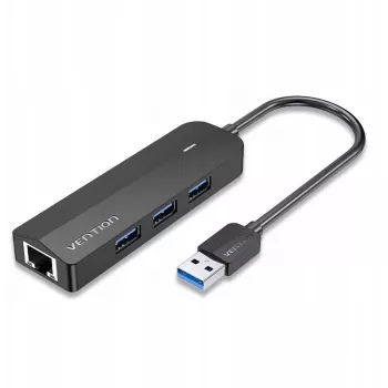 Keskitin 5w1 Vention USB 3.0 + sovitin Gigabit Ethernet