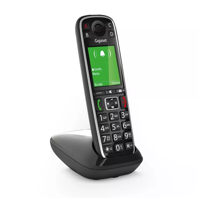 Gigaset E720 analoginen/DECT-puhelin numeronäytöllä musta