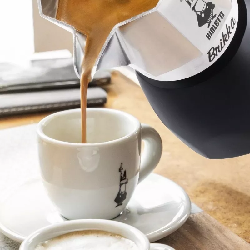Bialetti Brikka mokkapannu 0,1 L musta, ruostumaton teräs