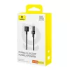 Baseus Gem USB A – USB C pikalatauskaapeli 2 m 100 W musta
