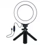LED-rengasvalo 16 cm jalustalla 12-14,5 cm, USB