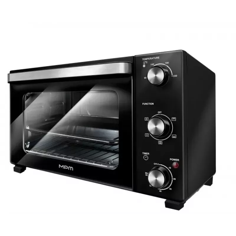 Sähköinen kompakti miniuuni MPM MPE-16/T — 35 L, 1500 W, kiertoilmatoiminto, ajastin, lasiovi