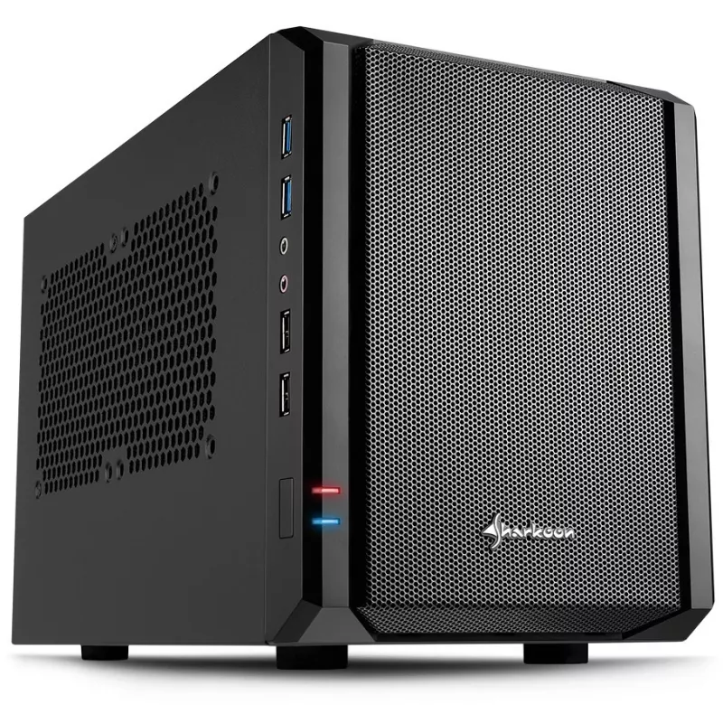 Sharkoon QB One musta - Midi/Minitower ITX, Mini-ITX 3,5 - PC-/Server virtalähde jäähdytin - USB, USB 2.0, USB 3.0