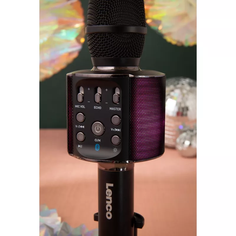 LENCO BMC-090 karaoke-mikrofoni, musta
