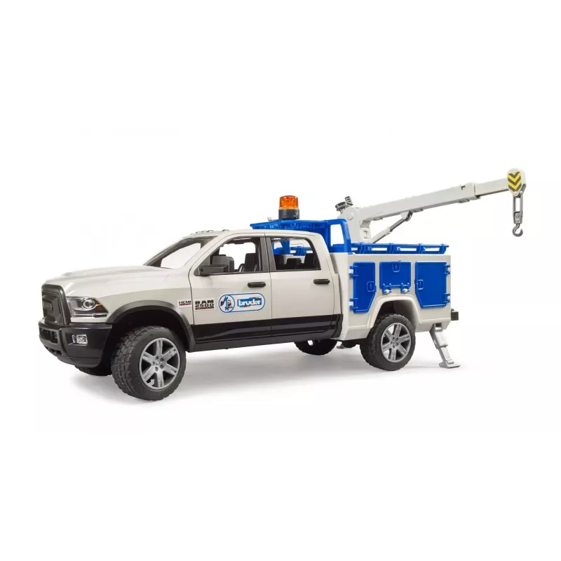 Auto Dodge RAM 2500 Service pyörivällä valolla ja nosturilla BRUDER 02509