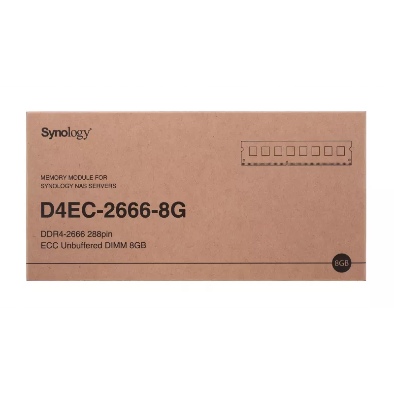 Synology - DDR4 - moduuli - 8 GB - DIMM 288-PIN - 2666 MHz / PC4-21300 1.2 V puskuroimaton ECC
