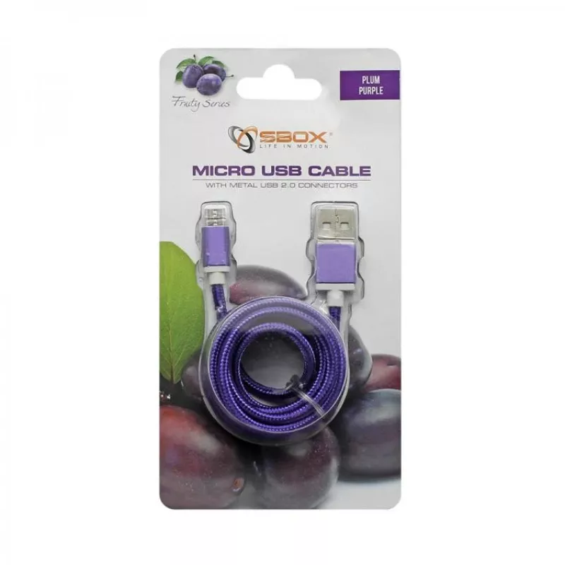 Sbox USB->Micro USB M/M 1 m USB-10315U luumunvioletti