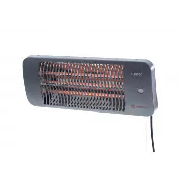 Kvartsisähkölämmitin SUNRED LUG-2000W — 2000 W, kvartsilasielementti, ulkokäyttöön, seinäasennus, IP24, musta