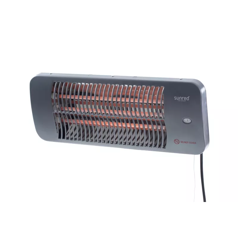 Kvartsisähkölämmitin SUNRED LUG-2000W — 2000 W, kvartsilasielementti, ulkokäyttöön, seinäasennus, IP24, musta